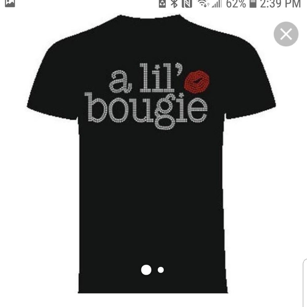 Tshirt A lil Bougie with Rhinestones